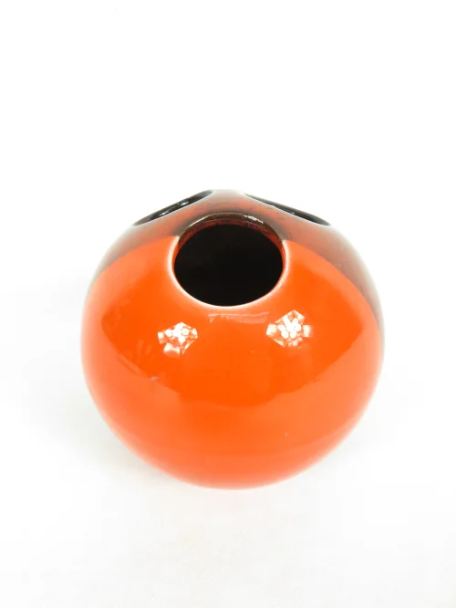 Bild 4 von 70er Blumenvase, Steckvase Orange