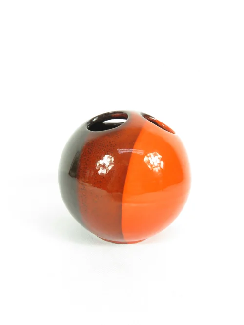 Bild 6 von 70er Blumenvase, Steckvase Orange