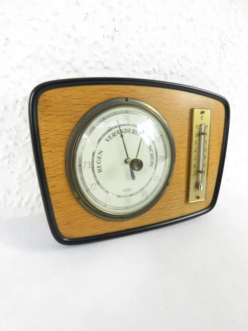 Bild 1 von 60er Barometer mit Thermometer