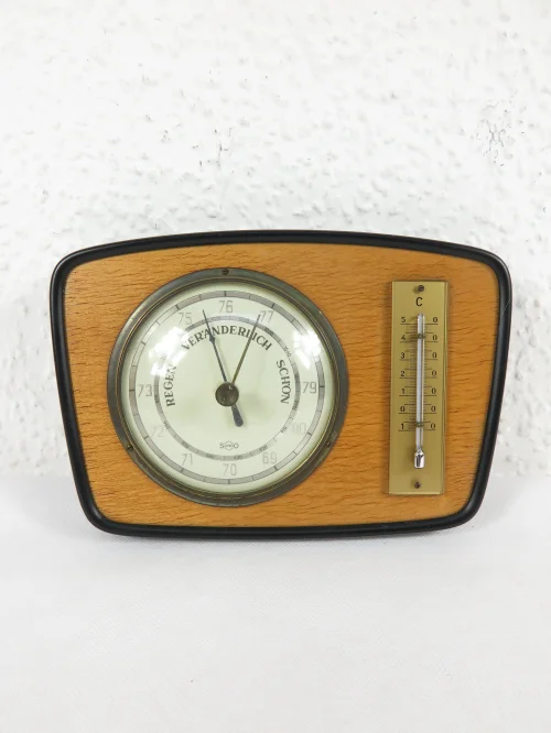 Bild 2 von 60er Barometer mit Thermometer