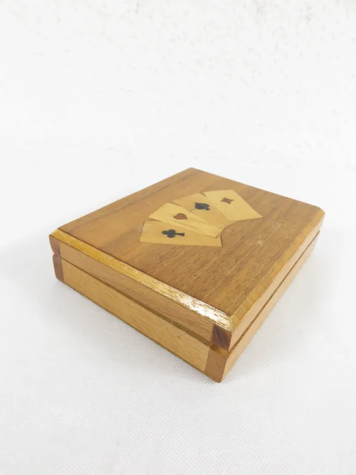 Bild 3 von 70er Holzdose, Spielkarten Dose