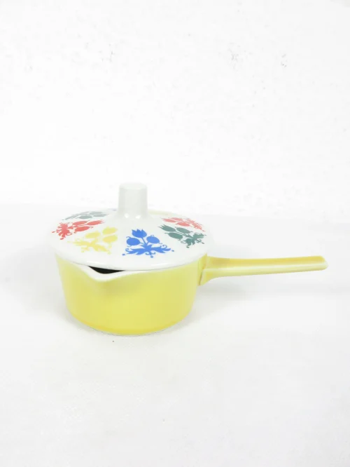 70er Buttertopf, Soßentöpfchen Porzellan, mit Griff, Hutschenreuther