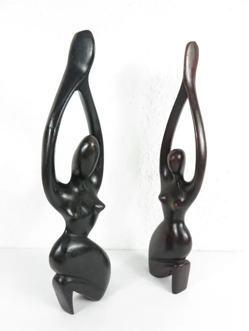 Bild 2 von 70er Afrika Figuren Ebenholz, geschnitzt, Paar