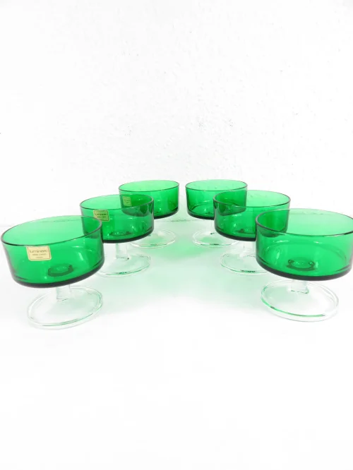 Bild 1 von 60er Luminarc  Sektschalen oder Dessertgläser grün