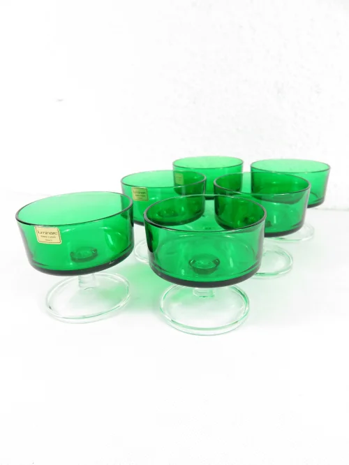 Bild 2 von 60er Luminarc  Sektschalen oder Dessertgläser grün