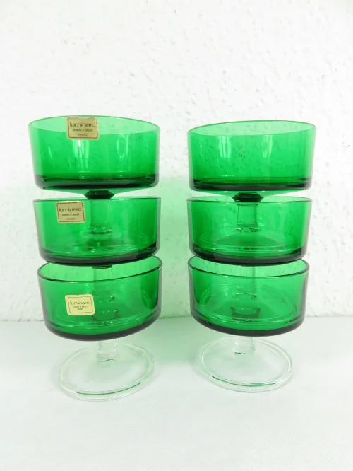 Bild 7 von 60er Luminarc  Sektschalen oder Dessertgläser grün