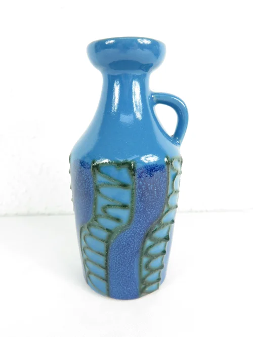 Bild 2 von 70s ceramic vase blue , Strehla