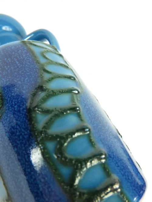 Bild 4 von 70s ceramic vase blue , Strehla