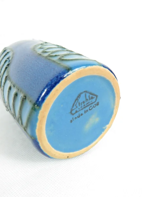 Bild 5 von 70s ceramic vase blue , Strehla