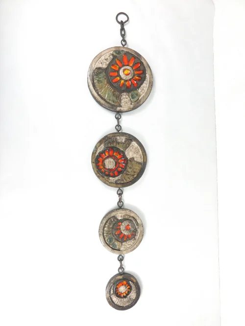 Bild 1 von 70er Wandteller, Wanddeko Braun Orange, Kunstobjekt