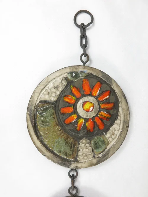 Bild 2 von 70er Wandteller, Wanddeko Braun Orange, Kunstobjekt