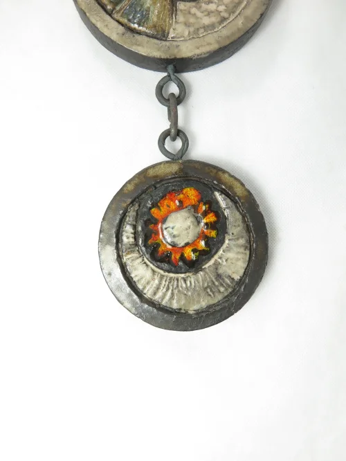 Bild 4 von 70er Wandteller, Wanddeko Braun Orange, Kunstobjekt