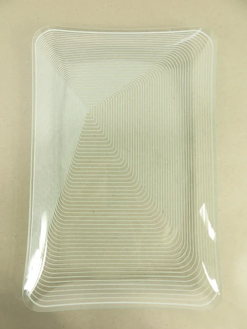 Bild 1 von 50er Servierplatte Glas Op Art