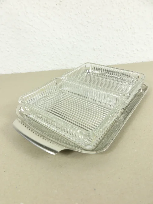 Bild 2 von 70er Kabarett, Servierschälchen auf Chromtablettt