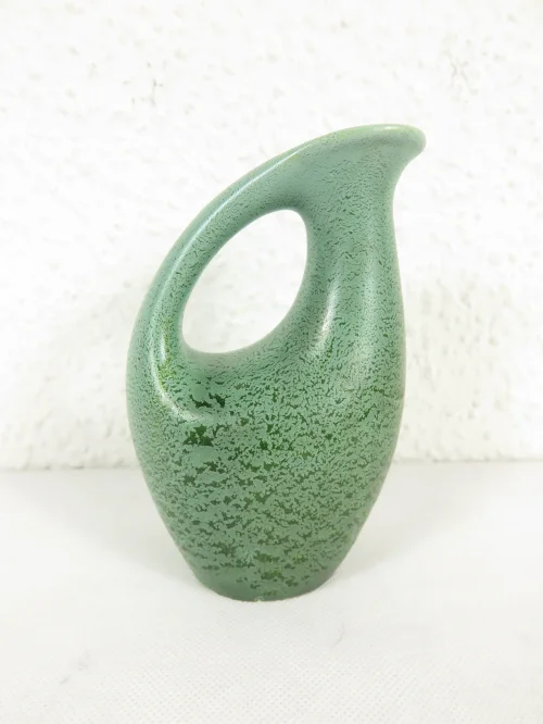 50s ceramic vase small, handle vase