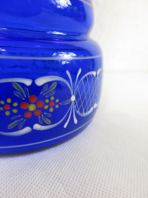 Bild 2 von 70er Vase, Glasvase Blau im Schwarzwald Stil