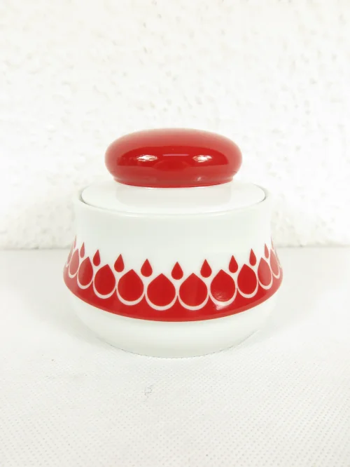 Bild 1 von 70er Zuckerdose, Eschenbach Porzellan, Rot