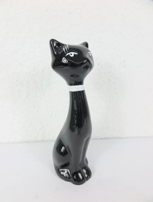 Bild 1 von 70er Porzellan Katze, Bad Cat, Schwarz