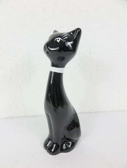 Bild 2 von 70er Porzellan Katze, Bad Cat, Schwarz