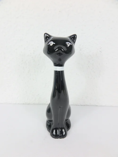 Bild 3 von 70er Porzellan Katze, Bad Cat, Schwarz