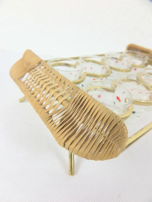 Bild 3 von 50er Schnapsset mit Halterung, Kartenspielr Design