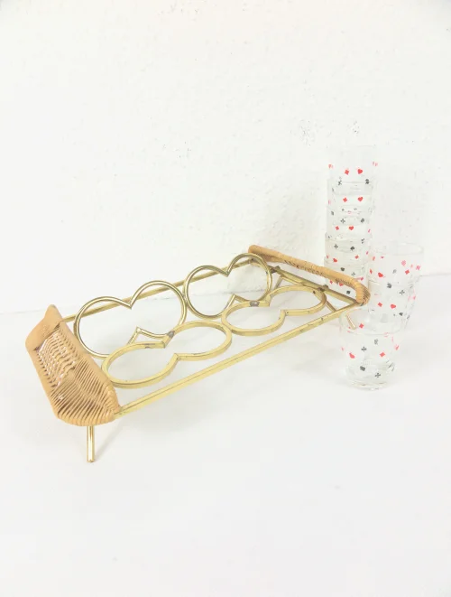 Bild 5 von 50er Schnapsset mit Halterung, Kartenspielr Design