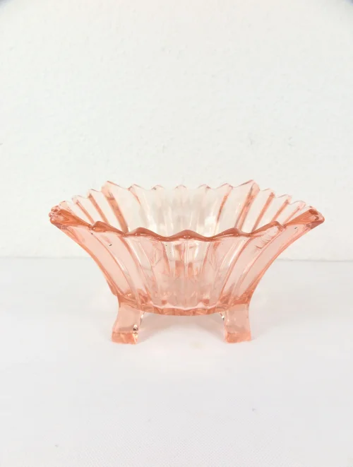 Bild 1 von 30er Obstschale, Glasschale, Pressglas Lachsrosa