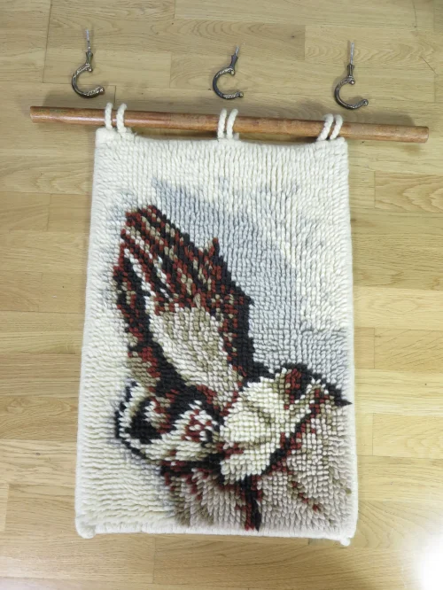 70er Knüpfteppich, Gobelin, Wandteppich, Betende Hände