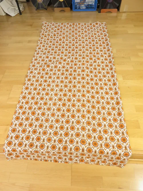 Bild 3 von 70er Vorhang Paar, Gardinen orange Blümchen, Frottegardine