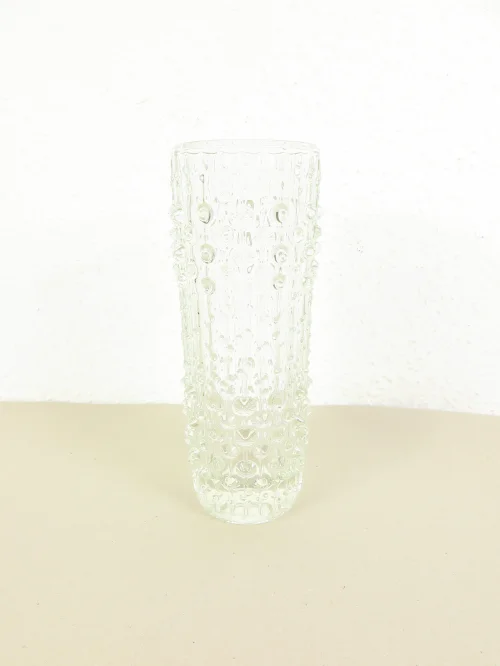 70er Glasvase Bubble Optik