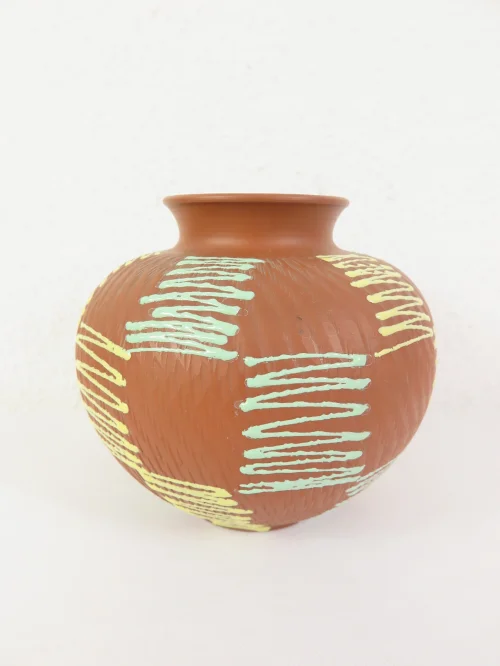 50er Ton Vase, Pastellfarben