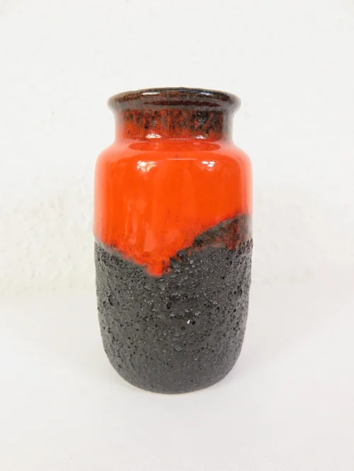 70er Vase Orange, Fat Lava Optik