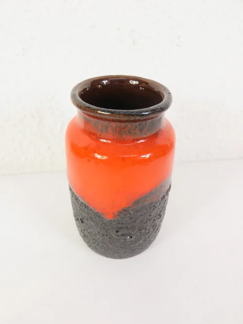 Bild 2 von 70er Vase Orange, Fat Lava Optik