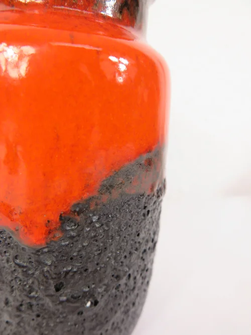Bild 3 von 70er Vase Orange, Fat Lava Optik