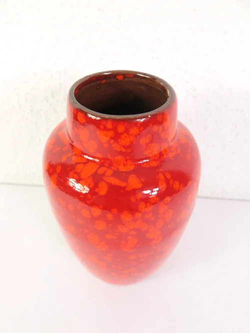 Bild 2 von 70er Henkelvase Rot und Orange, Scheurich Vase