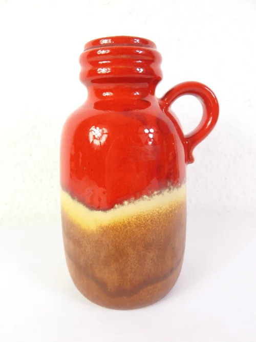 Bild 2 von 70er Vase Keramik Rot-Braun, Scheurich Vase