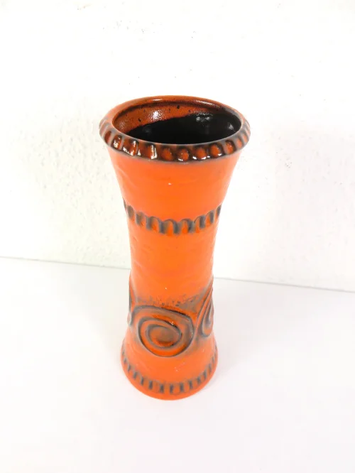 Bild 2 von 70er Jasba Vase Keramik, Orange Mid Century