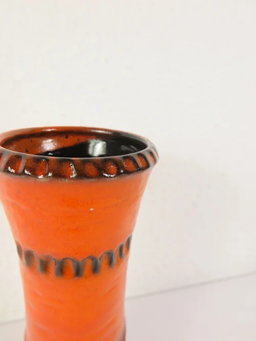 Bild 3 von 70er Jasba Vase Keramik, Orange Mid Century
