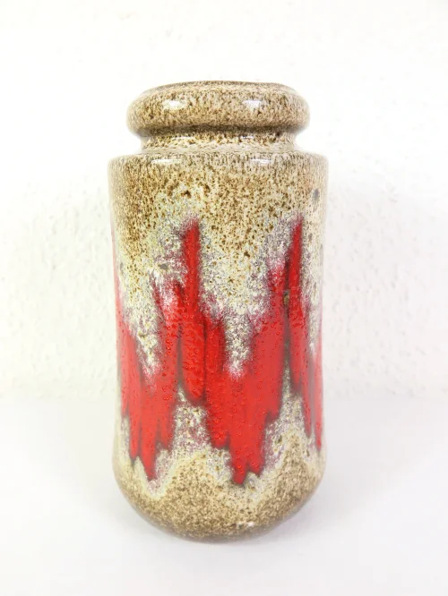 70er vase, Orange, Rot Scheurich