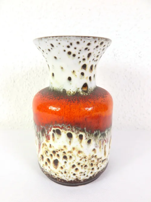 70er Vase Jasba, Orange Lava Optik