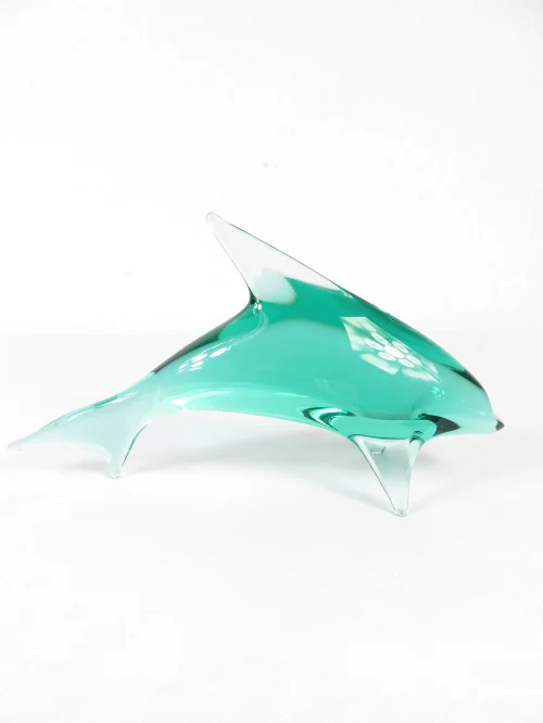 Bild 1 von 70er Delfin Glas, Tschechisches Glasdelfin