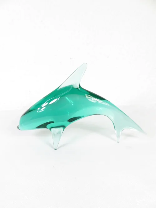 Bild 1 von 70er Delfin Glas, Tschechischer Glasdelfin