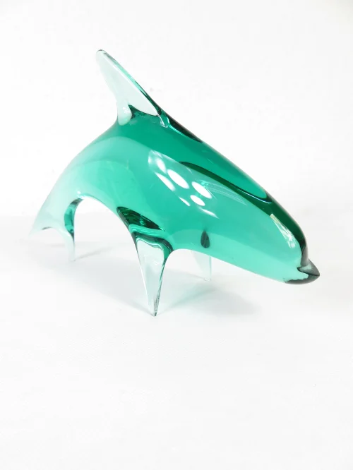 Bild 2 von 70er Delfin Glas, Tschechischer Glasdelfin