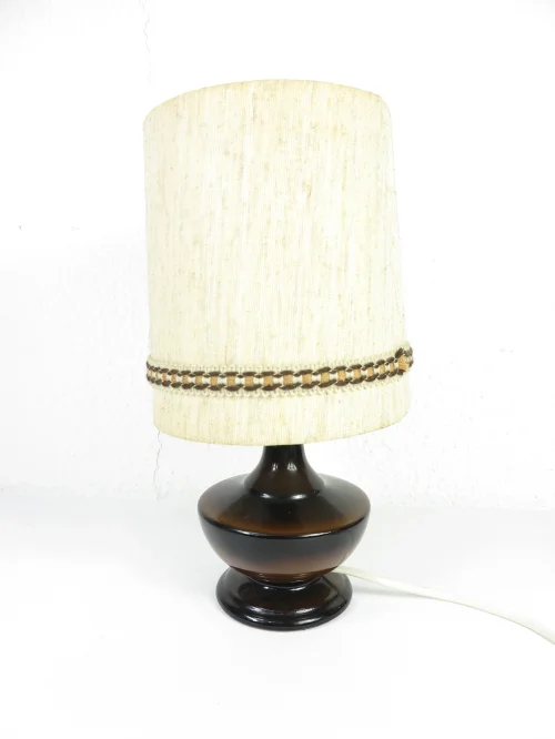Bild 1 von 70er Tischlampe, Nachttischlampe mit Keramikfuß