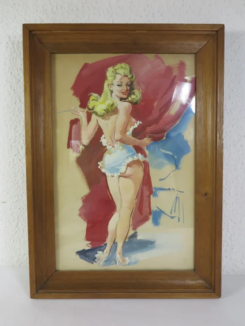 50er Pinup Girl Bild mit Rahmen