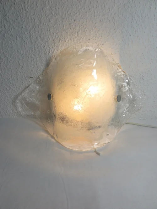 Bild 6 von 60s Ice glass lamp, wall lamp, Kalamar Franken Carlo Nasan?