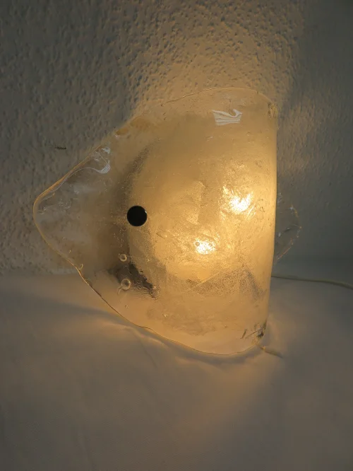 Bild 7 von 60s Ice glass lamp, wall lamp, Kalamar Franken Carlo Nasan?