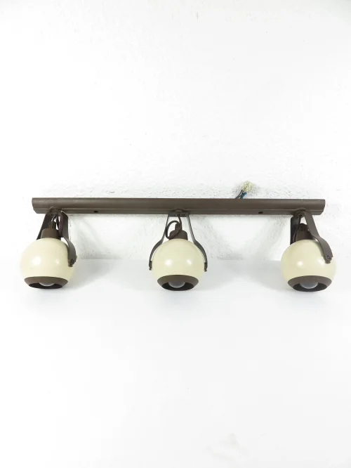 70er Space Age, 3er Strahler Lampe, Beige braun