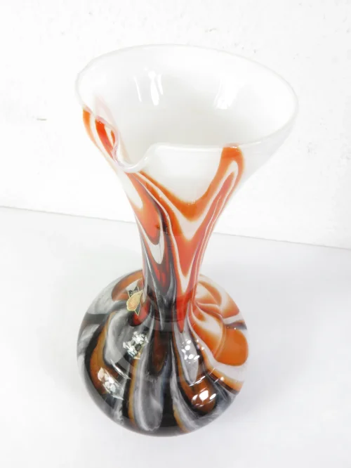 Bild 2 von 70er Opaline Florenz Vase, Orange