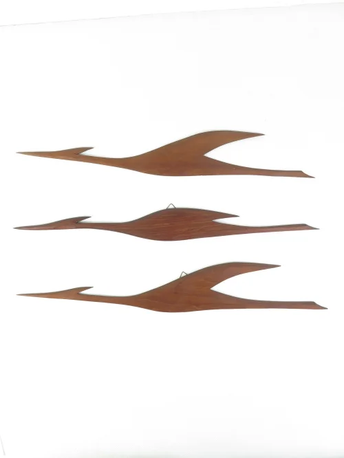 Bild 1 von 50er Holzkraniche Set, Kranich Wandschmuck